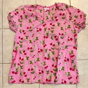 Koi Pink Floral Cherry Top